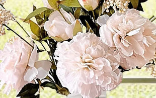 Blush Pink silk  Floral Arrangement Allium, Peony Bouquet , Apartment Avenue image 3