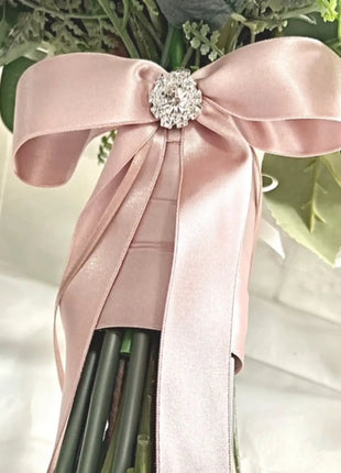 Silk Artificial Rose bouquet, blush, navy, Ivory round  Bridal flowers image 3