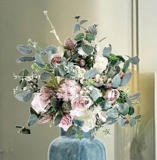 Silk Floral Arrangement in Pink, Mauve, Cream, Townhouse Way Home Decor image 3