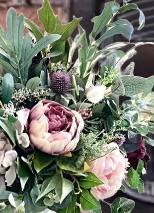 Faux Floral Arrangement inBlush Pink Cerise with Pampas,  Rose Gatehouse Garde image 4