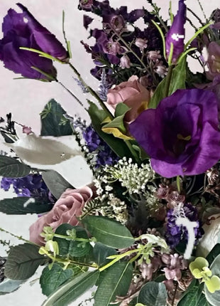 Faux Floral Arrangement with Purple Scottish Thistle, Lizzies, Grange Gardens  image 6