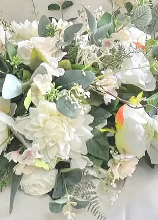 Cascading Bridal Bouquet, SilkWedding Flowers with Pink cherry Blossom, Peony image 5