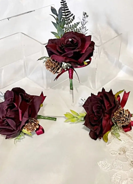 Brides Wintry Cascade Wedding Bouquet Dusty Pink & Burgundy wedding flowers image 1