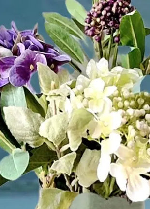 Elegant Faux Hydrangea and Allium vase arrangement - Plum and Cream Embassy Sq image 5
