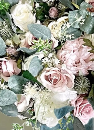 Silk Floral Arrangement in Pink, Mauve, Cream, Townhouse Way Home Decor image 2