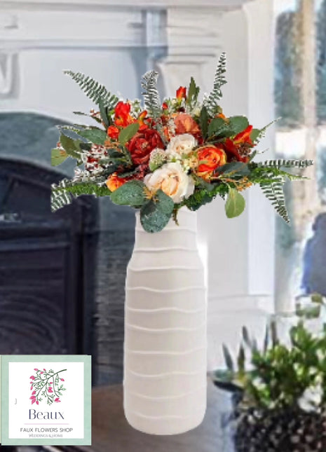 Scottish Floral Arrangement in Orange Cream Rose, Thistle  Tower Street image 0