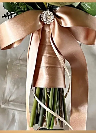 Bridal spray Bouquet Artificial rose  Wedding Flowers Red , Pink, ivory image 4