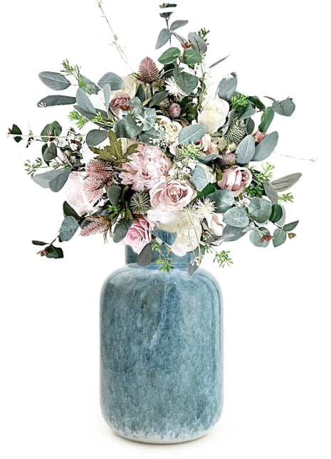 Silk Floral Arrangement in Pink, Mauve, Cream, Townhouse Way Home Decor image 1