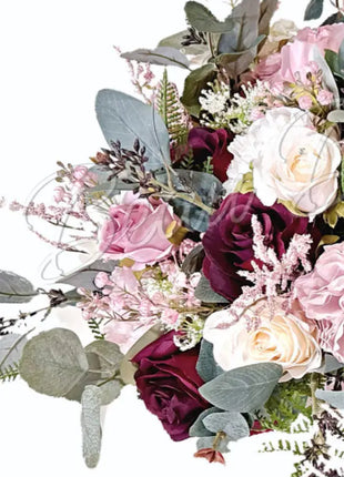 Silk Rose, peony round Bridal Bouquet Wedding Flowers in dusky pink & Ivory image 5