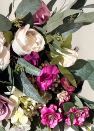 Ready to Send inCerise pink Rose, sweet pea Bridal bouquet  Grooms Buttonhole  image 1