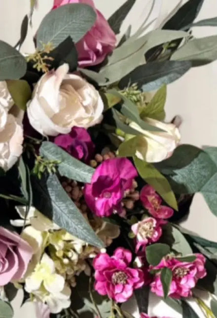 Ready to Send inCerise pink Rose, sweet pea Bridal bouquet  Grooms Buttonhole  image 1