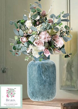Silk Floral Arrangement in Pink, Mauve, Cream, Townhouse Way Home Decor image 0