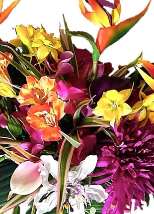 Faux Floral Arrangement in Orange, Pink Bird of Paradise, Hacienda Hil image 1