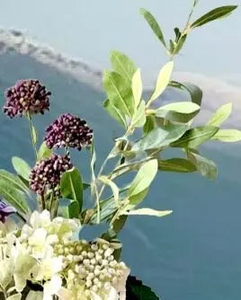 Elegant Faux Hydrangea and Allium vase arrangement - Plum and Cream Embassy Sq image 7