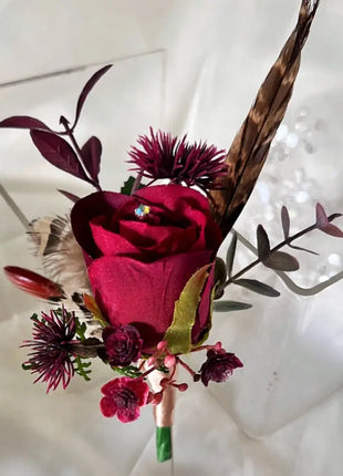 Bridal spray Bouquet Artificial rose  Wedding Flowers Red , Pink, ivory image 5