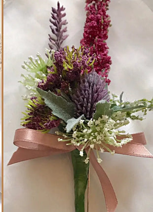 Artificial Silk Wedding Bridal Flowers plum, burgundy  round  Bridal flowers image 2