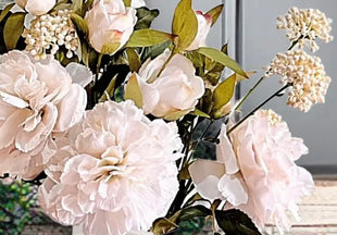 Blush Pink silk  Floral Arrangement Allium, Peony Bouquet , Apartment Avenue image 2