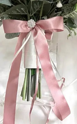 Artificial Wedding Flowers Burgundy, Blush, Ivory Rose Cascading Package 11pc image 6