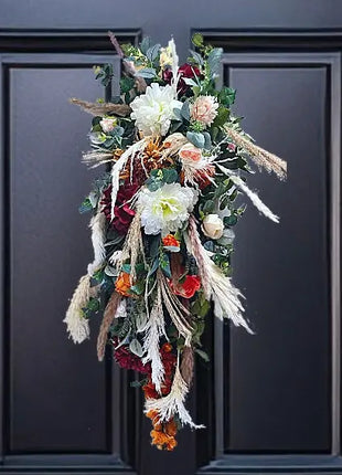 Summery Front Door wreath: hydrangea, gyp, astilbe thistles in plum lilac amber image 4