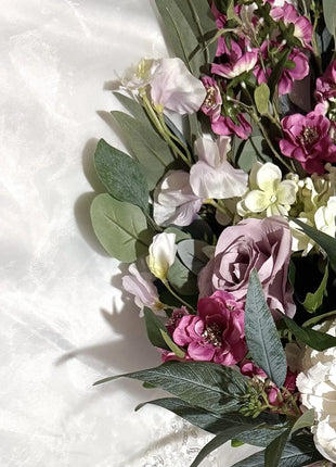 Ready to Send inCerise pink Rose, sweet pea Bridal bouquet  Grooms Buttonhole  image 4