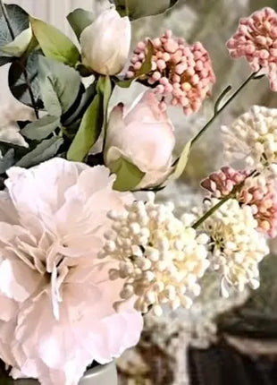Silk Floral Arrangement in Blush Pink, White with Pampas, Peony Oxford Stree image 4