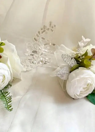 Silk Scottish thistle rose bridal flowers ivory, Burgundy, Blush Roses image 9